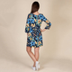 TAMSY 100% Viscose Floral Pattern Plum Dress (Size S,8-10) - Navy Blue & Multi