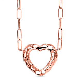 RACHEL GALLEY Amore Collection - 18K Vermeil Rose Gold Overlay Sterling Silver Heart Paperclip Neckl