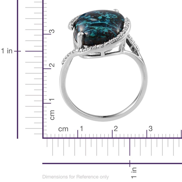 Table Mountain Shadowkite (Ovl 14.25 Ct), Diamond Ring in Platinum Overlay Sterling Silver 14.260 Ct.