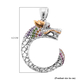Royal Bali Collection - Citrine, Amethyst and Multi Gemstone Dragon Pendant in Yellow Gold Overlay Sterling Silver 1.91 Ct, Silver wt. 13.10 Gms