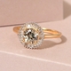 Turkizite and Diamond Ring in Vermeil Yellow Gold Overlay Sterling Silver 1.10 Ct.