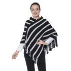 Stripe Pattern Poncho in Black and White (54x70cm)