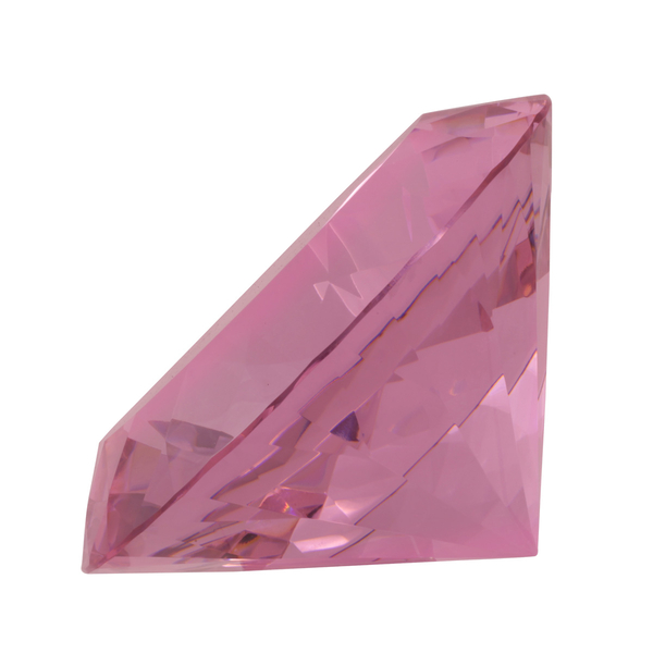 TJC Exclusive Diamond Cut AB Grade Pink Glass Crystal with stand 20000 Cts (20cms)