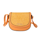 LOCK SOUL Weave Pattern Crossbody Bag with Shoulder Strap (Size 20x16x7Cm) - Orange