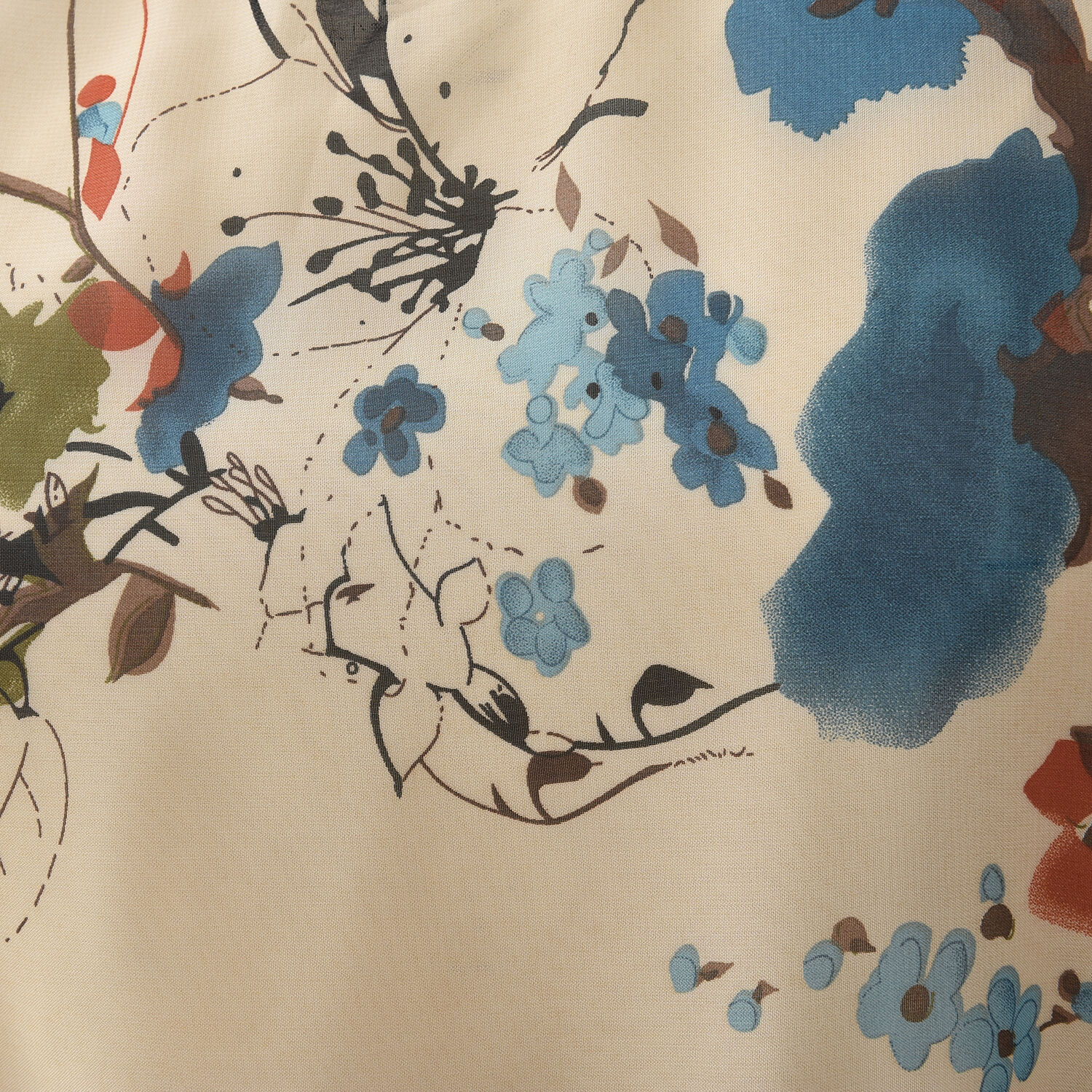 Coffee Colour Plum Blossom Flower Pattern One Piece Dress