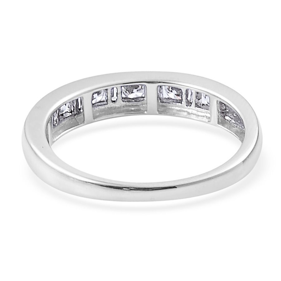 ILIANA 18K W Gold IGI Certified Diamond (Rnd) (SI/G-H) Half Eternity Band Ring 0.500 Ct.