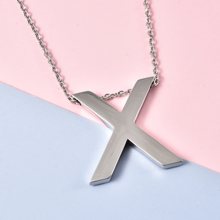 Initial X Necklace (Size - 20) in Stainless Steel