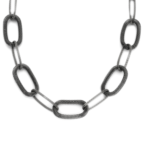 Oval Link Necklace (Size 32) in Black Tone