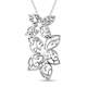 LucyQ Filigree Collection - White Freshwater Pearl Flower Petal Pendant with Chain (Size 16 with 4 i