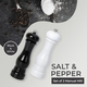 Set of 2 - Stainless Steel Manual Salt and Pepper Mill (Size 21x6 Cm) - Black and White