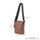Hong Kong Closeout Collection 100% Genuine Leather Crossbody Bag with Adjustable Long Strap (Size 20x18x5Cm) - Brown