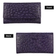 100% Genuine Leather Ostrich Embossed Womens RFID Protected Wallet (Size 18x10 Cm) - Violet