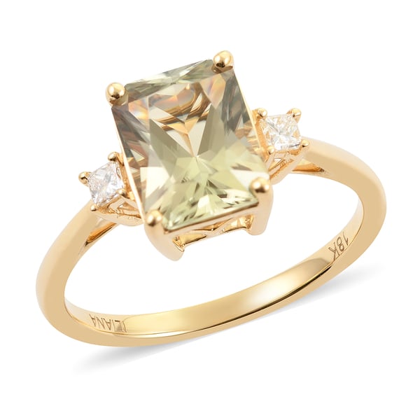 ILIANA 18K Yellow Gold AAA Turkizite and AGL Certified Diamond (SI/G-H) Ring 2.60 Ct.