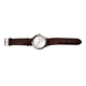 JOWISSA Tiro Swiss Mens 5 ATM Water Resistant Watch with Alligator Print Genuine Leather Strap - Silver & Brown
