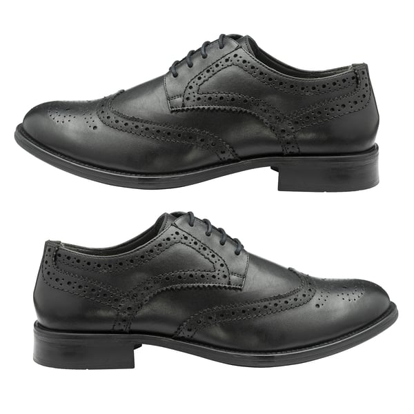 FRANK WRIGHT Rhine Leather Brogue Shoe (Size 7) - Black