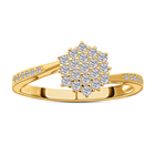ELANZA Simulated Diamond Ring (Size M) in Yellow Gold Overlay Sterling Silver