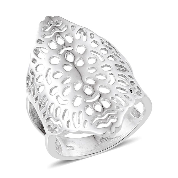 Platinum Overlay Sterling Silver Ring, Silver wt 6.20 Gms.
