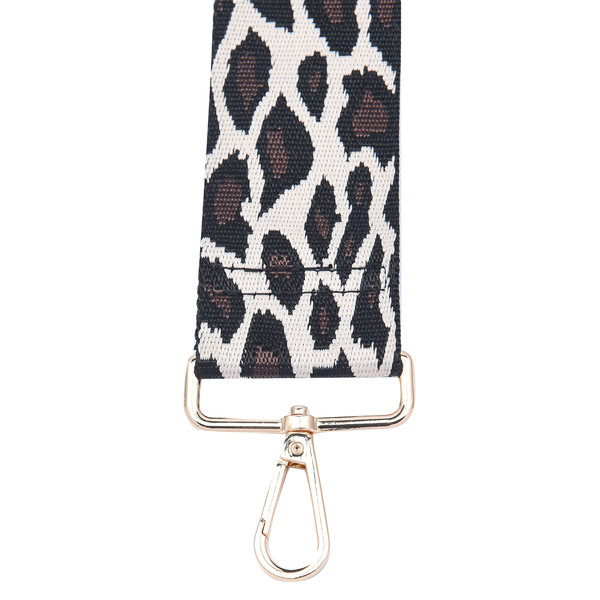 Stylish Leopard Pattern Woven Adjustable Strap with Lobster Clasp (Size 115x80 Cm) - Brown & Beige