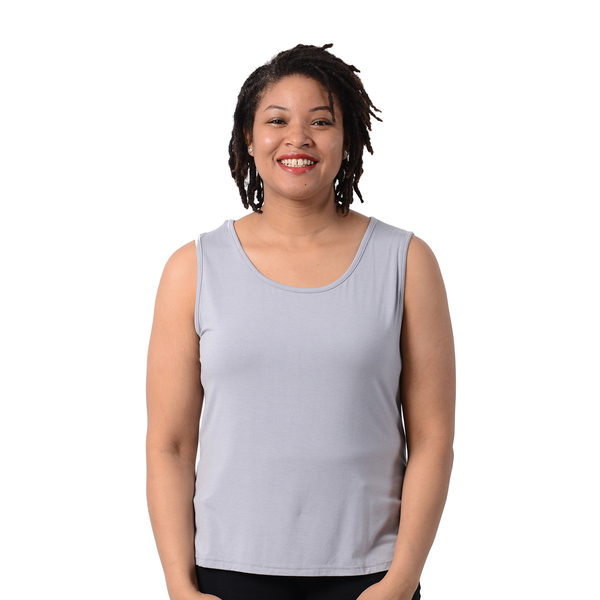 2 Piece Set - Matching Cardigan and Tank Top in Solid Grey