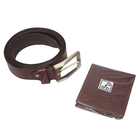 2 Piece Set - ASSOTS LONDON Mens 100% Genuine Leather Belt and RFID Wallet (Size- M) - Tan