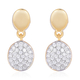 ELANZA Simulated White Diamond Cluster Earrings (with Push Back) in Gold & Rhodium Overlay Sterling 