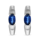 Kashmir Kyanite Hoop Earrings (With Clasp) in Platinum Overlay Sterling Silver 1.34 Ct.