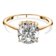 9K Yellow Gold Moissanite Solitaire Ring 2.38 Ct.