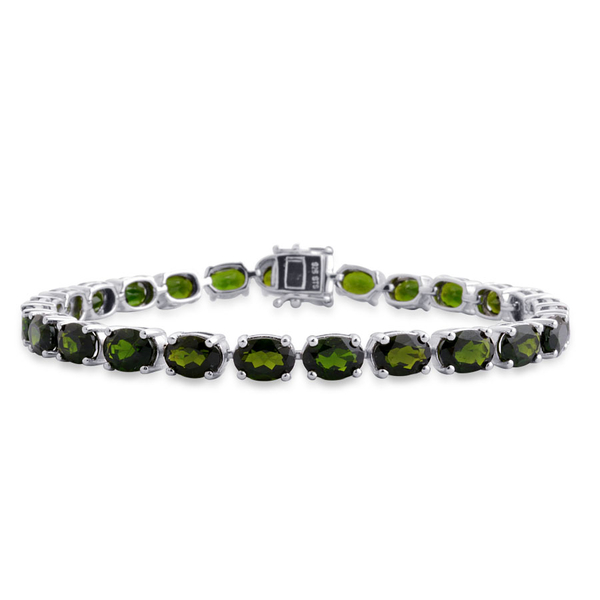 AAA Chrome Diopside (Ovl) Bracelet (Size 7.5) in Sterling Silver 20.250 Ct.