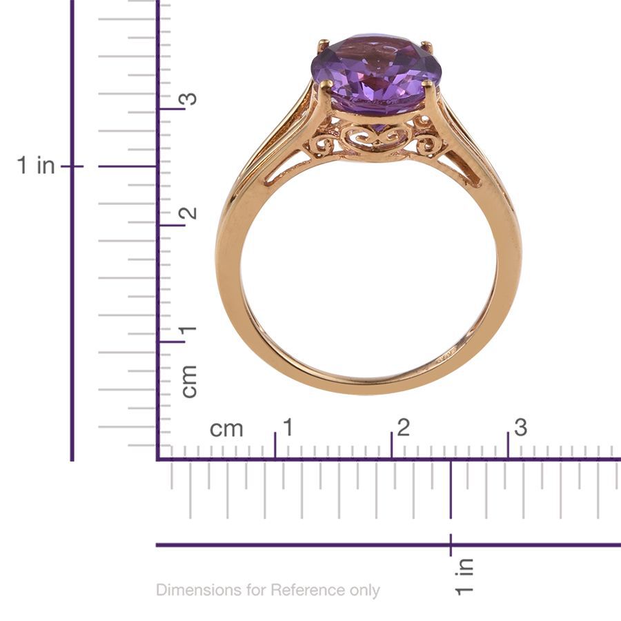 Lavender Alexite (Ovl) Solitaire Ring in 14K Gold Overlay Sterling Silver 3.250 Ct.