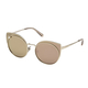 Womens Retro Rimless Gold Sunglasses with Beige Lenses