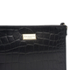 ASSOTS LONDON Susan Rectangle Croc Crossbody Bag with Adjustable Strap (Size 20x15x6cm) - Black