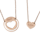 Personalised Engravable Set of 2 Heart Necklace in Stainless Steel, Size 17.5"