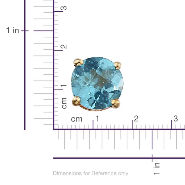 Paraibe Apatite (Rnd) Stud Earrings (with Push Back) in 14K Gold Overlay Sterling Silver 1.500 Ct.