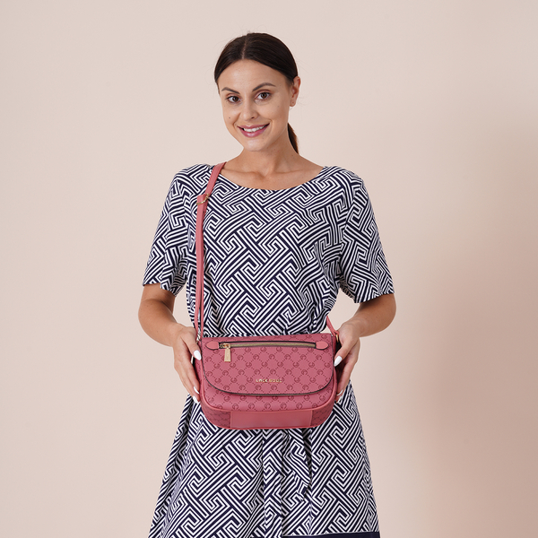 LOCK SOUL Crossbody Bag with Shoulder Strap (Size 26x23x10Cm) - Pink