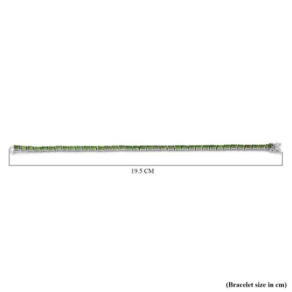 Diopside Bracelet (Size - 7) in Rhodium Overlay Sterling Silver 9.50 Ct, Silver Wt. 7.70 Gms