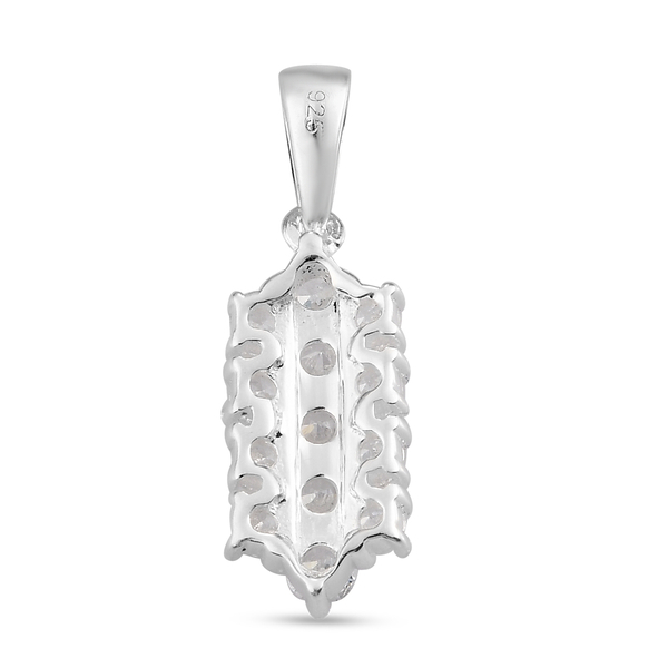 Lustro Stella Sterling Silver Cluster Pendant Made with Finest CZ 1.64 Ct.