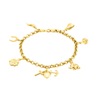 Hatton Garden Close Out 9K Yellow Gold Lucky Charm Bracelet (Size 7) With Lobster Clasp.
