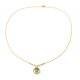 ELANZA Simulated Emerald and Simulated Diamond Necklace (Size 18) in Yellow Gold Overlay Sterling Si
