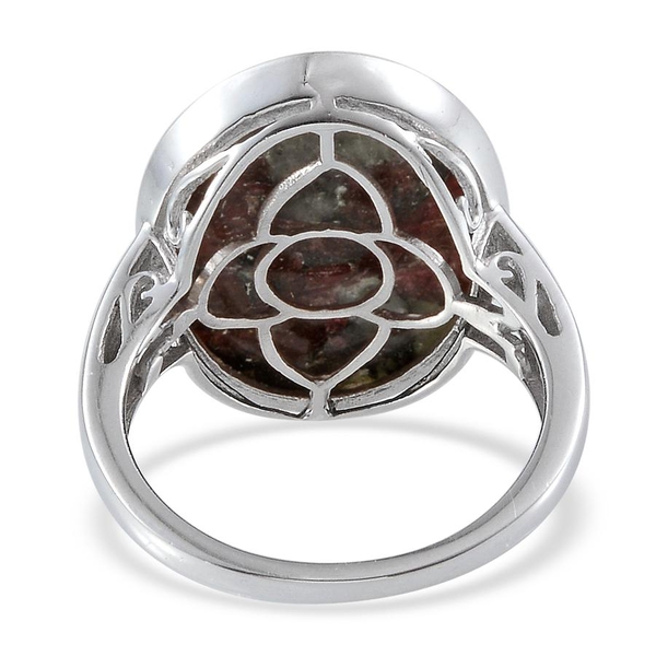 Natural  Eudialyte (Ovl) Solitaire Ring in Platinum Overlay Sterling Silver 8.250 Ct.