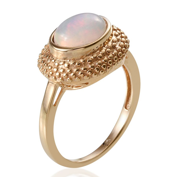 Ethiopian Welo Opal (Ovl) Solitaire Ring in 14K Gold Overlay Sterling Silver 1.500 Ct.