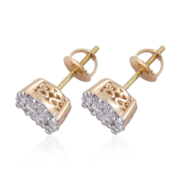 ILIANA 18K Y Gold IGI Certified Diamond (Sqr) (SI/ G-H) Stud Earrings (with Screw Back) 1.000 Ct.