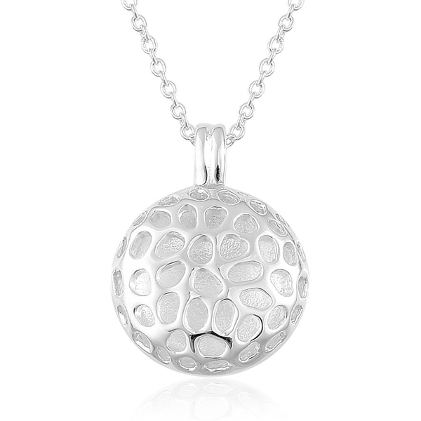 RACHEL GALLEY Sterling Silver Memento Disc Pendant With Chain (Size 20), Silver wt 5.44 Gms.
