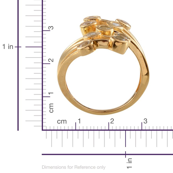 Espirito Santo Aquamarine (Rnd) Crossover Ring in 14K Gold Overlay Sterling Silver