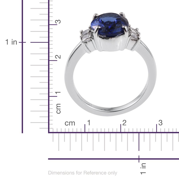 RHAPSODY 950 Platinum AAAA Tanzanite (Oval 4.50 Ct), Diamond (VS E-F) Ring 5.000 Ct.