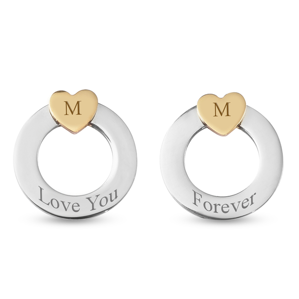 Personalised Engravable Polo Earrings with Heart in Stainless Steel