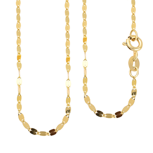 Maestro Collection - 9K Yellow Gold Forzatina Sparkle Necklace (Size - 24) with Spring Ring Clasp