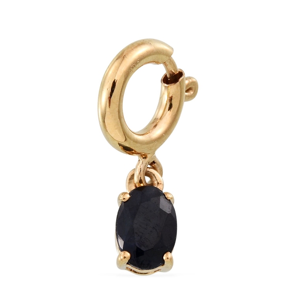 Indian Blue Sapphire (Ovl) Charm in 14K Gold Overlay Sterling Silver 1.100 Ct.