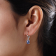 Australian Boulder Opal Triplet Dangling Earrings (With Lever Back) in Platinum Overlay Sterling Silver