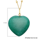 Green Quartzite Heart Pendant with Chain (Size 20) in Yellow Gold Overlay Sterling Silver