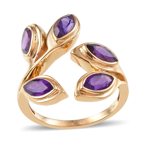 Amethyst (Mrq) Ring in 14K Gold Overlay Sterling Silver 2.250 Ct.